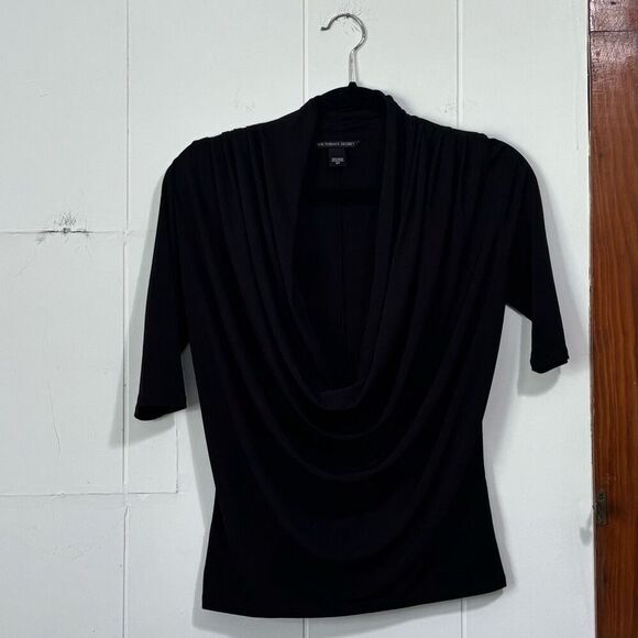 Y2K Victoria’s Secret Black Cowl Neck Going Out Dressy Top Small - Picture 1 of 3